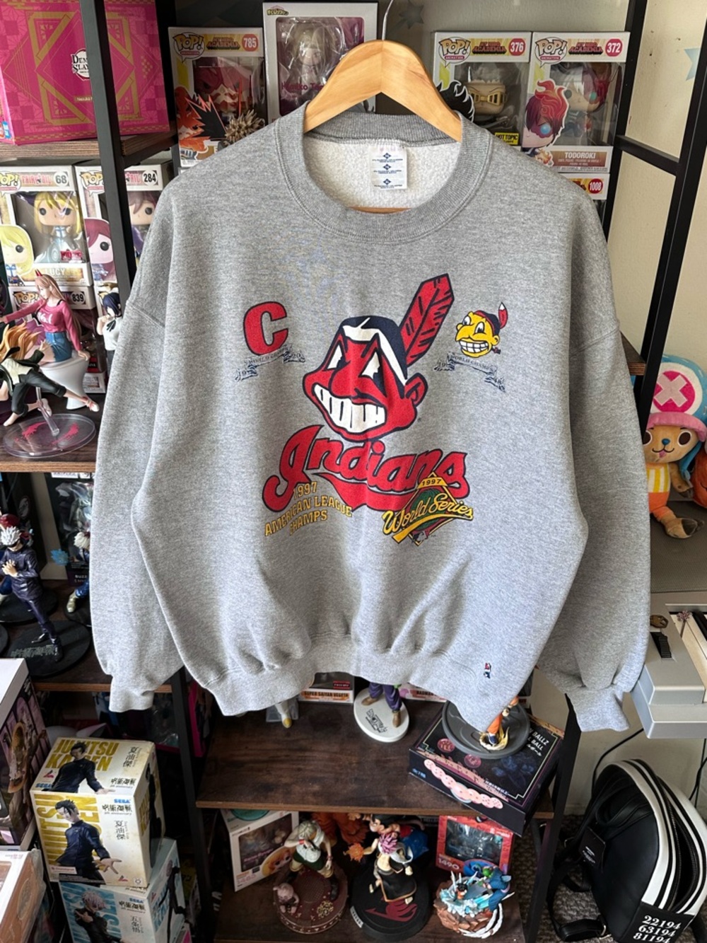 Vintage Cleveland Indians Gray Crewneck Sweatshirt 1997 World Series USA XL